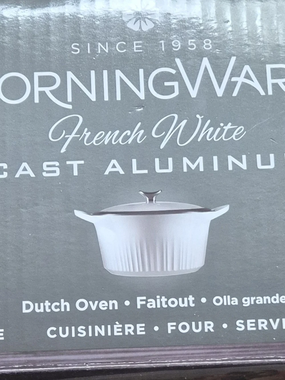 CorningWare French White Cast Aluminum Dutch Oven - White